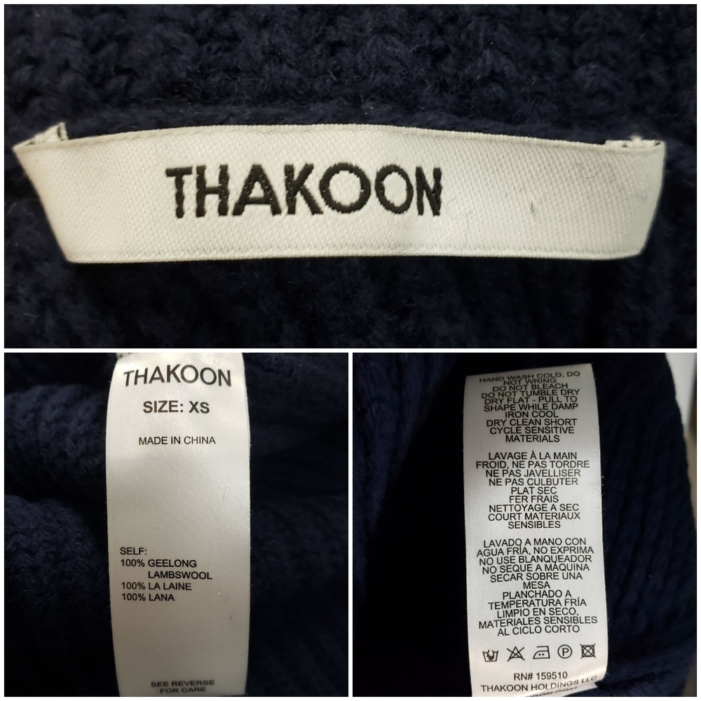 Thakoon Lambswool Turtleneck Sweater Navy XS - Picture 11 of 11